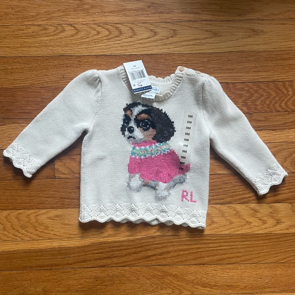 Ralph Lauren Other - Baby Girl Ralph Lauren Puppy Sweater 9M